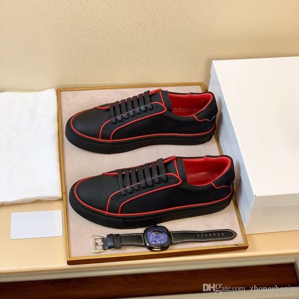 

2020 fashion stitching casual shoes luxury men sneakers luxury mens dress shoes flats men38-44, Black