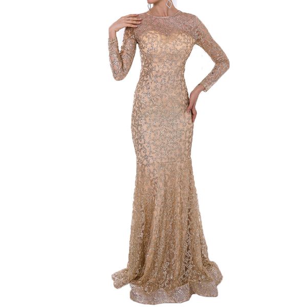

women long sleeve dress see through look lady slim evening party dress female floor length sequin dresses vestido mujer, Black;gray