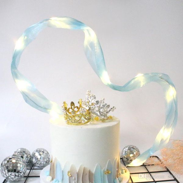 

baking cake insert ribbon lamp beads flag creative handmade birthday party wedding decorate supplies more color fashion 3 6cdc1