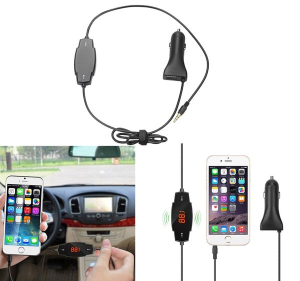 

car kit hands3.5mm aux audio music receiver player hands speaker car accessories universal mobile phone car-charger