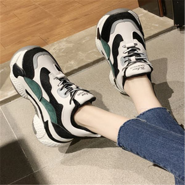 

daddy shoes women 2019 autumn and winter new plus velvet thick bottom sports shoes wild casual ins tide winter, Black