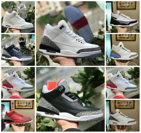 

2020 new 3s pure white 3 mens basketball shoes tinker katrina jth throw linell chicago og royal black cement designer sneakers