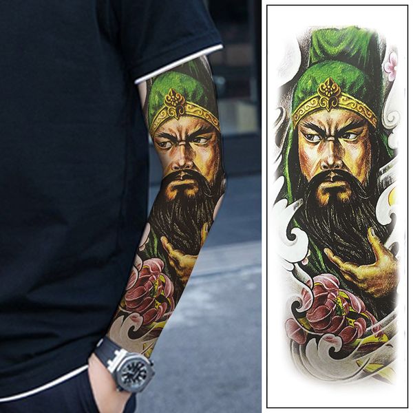 

full arm flower arm guan gong tattoo stickers waterproof tattoo tattoo stickers sweat men and women