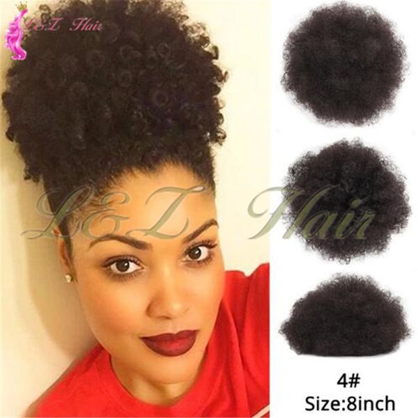 Synthetic Puff Afro Short Kinky Curly Chignon Bun Drawstring Puff
