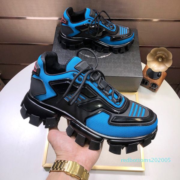 

2019 fashion luxury men low lace up sneakers latest p casual shoes matching thundermans platform 19fw capsule series color r05, Black