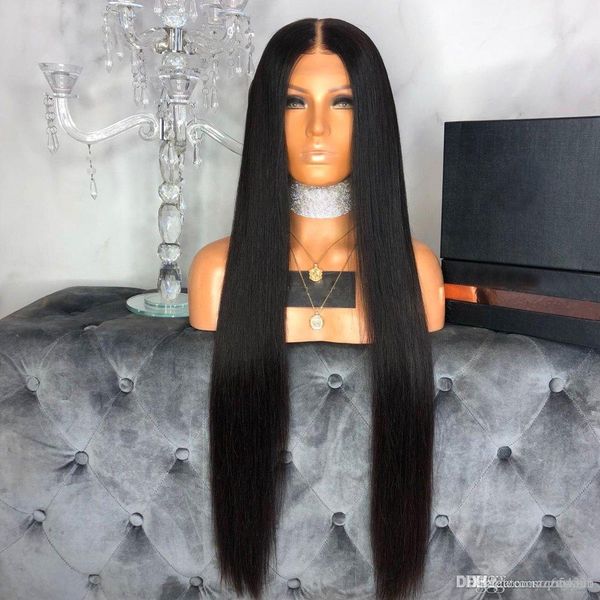 

lace front wig density straight 360 frontal lace high temperature wire wigs brazilian full ends pre plucked for black women