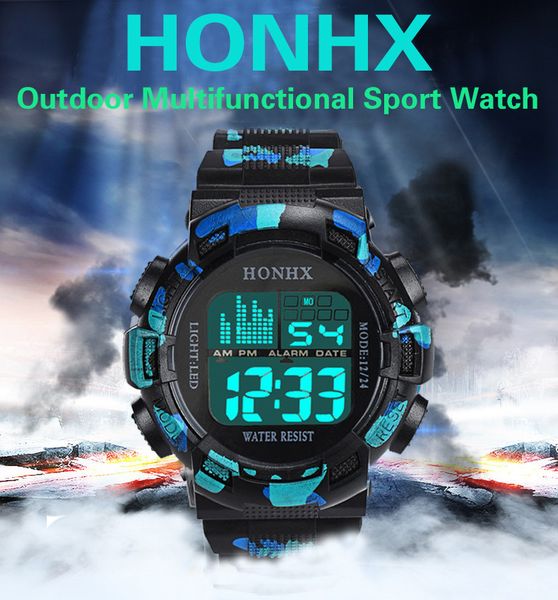 

men camouflage sports wrist watches fashion mens digital led waterproof analog quartz alarm date sports wrist watch men's clock, Slivery;brown