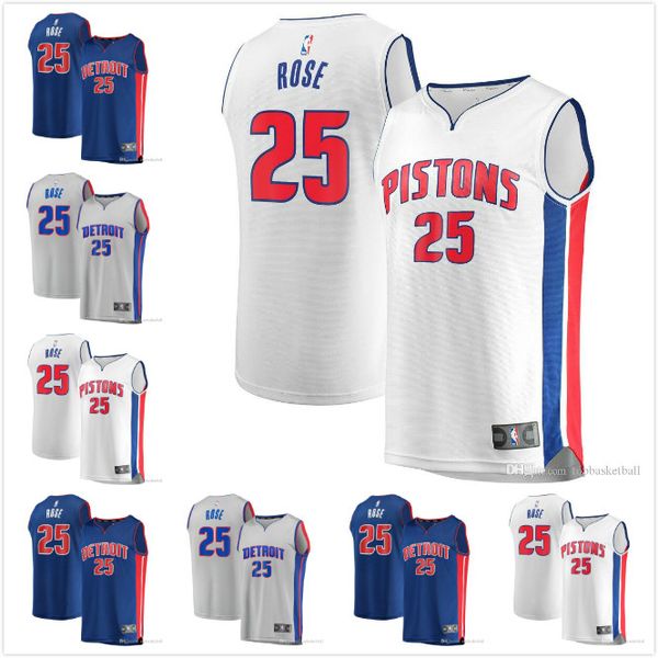 

men's basketball jerseys detroit pistons derrick rose #25 2019-20 nba season iconassociationstatement edition jerseys, Black