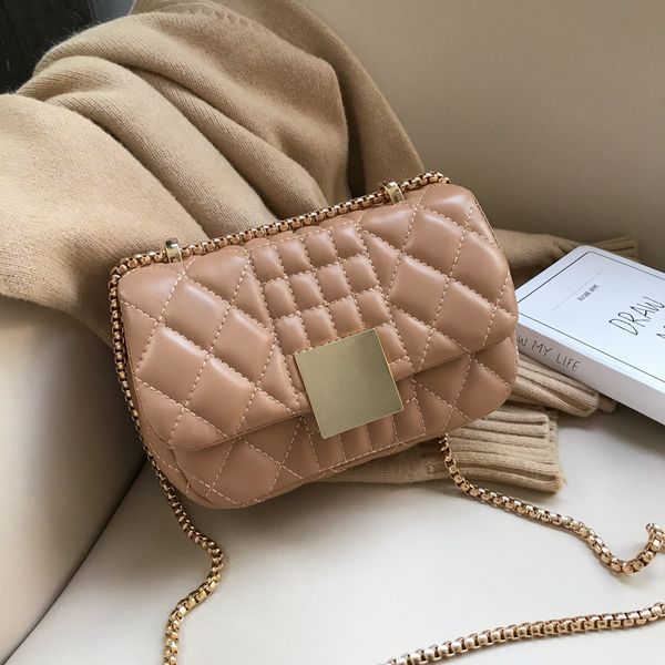 

маленькая квадратная сумка женский 2020 весна новая модель плеча / crossbody сумка ромб цепи
