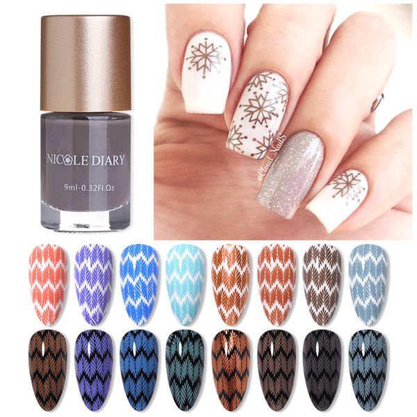 

nicole diary nail art stamping polish colorful lacquer nail art plate printing polish varnish lacquer decoration