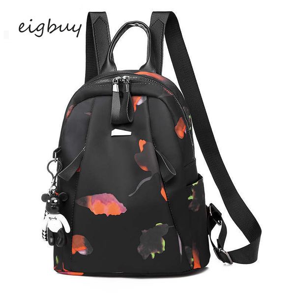 

women cute backpacks student nylon solid zipper black fashion school bags for teenagers back pack travel rucksack