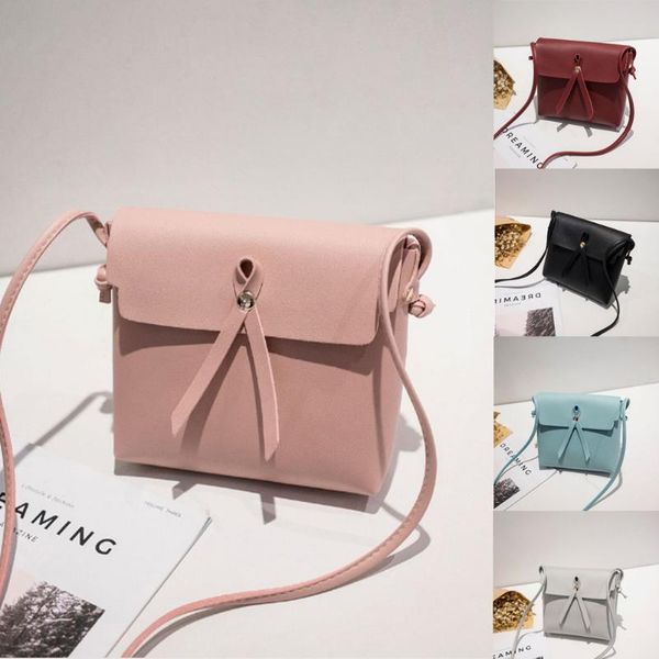 

2019 women crossbody handbag ladies solid pu leather bag shoulder bag tote messenger purse