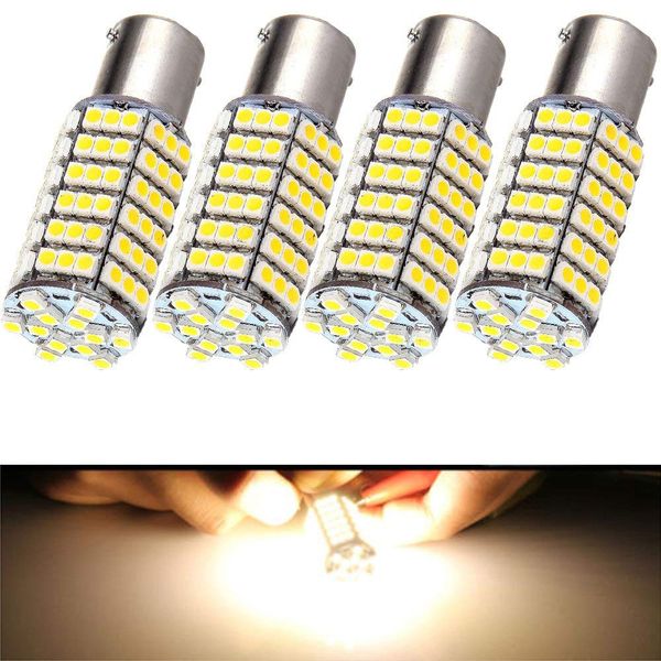 

4pcs warm white 1156 ba15s 120 smd light applicable for car suv rv camper reverse turn signal lights