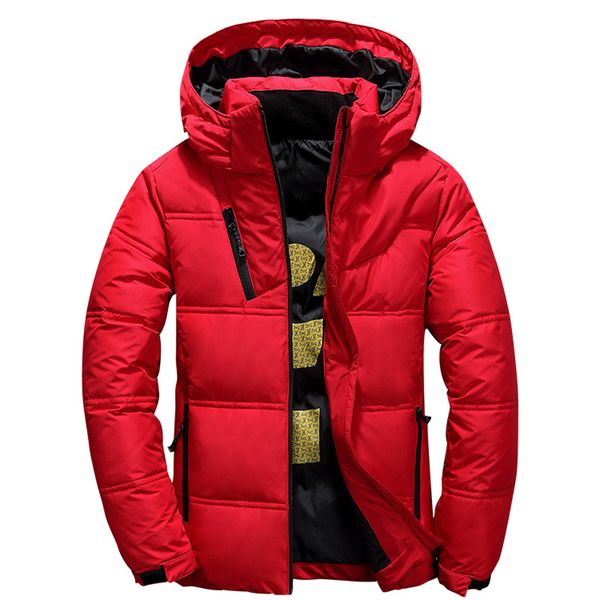 

new winter mens white duck down jacket casual fashion hoodies mens winter down jacket warm large size, Black