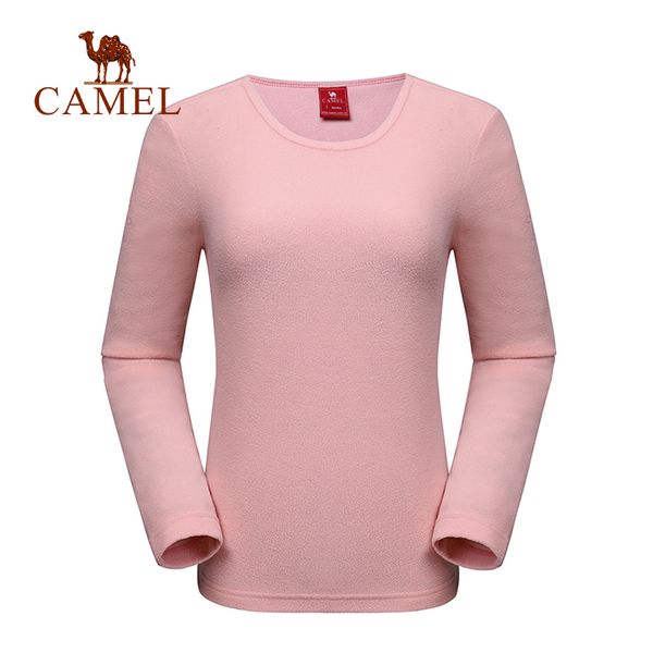

camel outdoor sports long sleeve fleece shirt 2019 autumn thermal hiking shirts couple shirts warm coat multicolor, Gray;blue