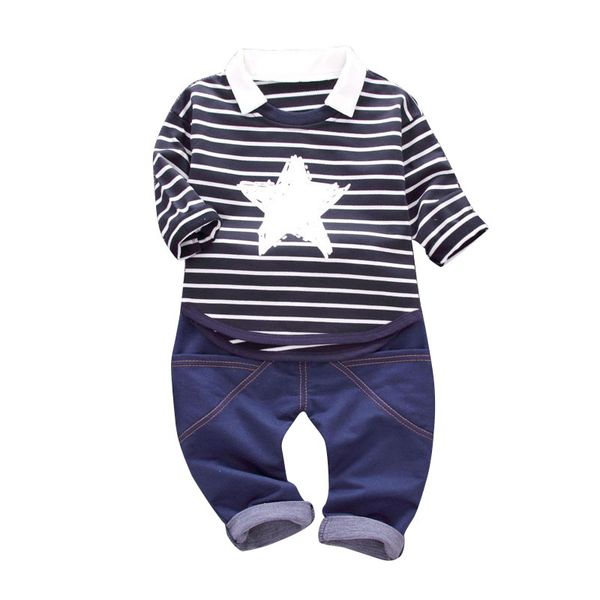 

baby boy clothes set 2018 autumn children clothing sets gentleman baby boys long sleeve t-shirts+pants outfit 2pcs, White