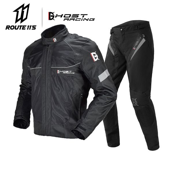 

ghost racing summer motorcycle jacket men breathable mesh riding moto jacket motorcycle body armor protector moto cross suits