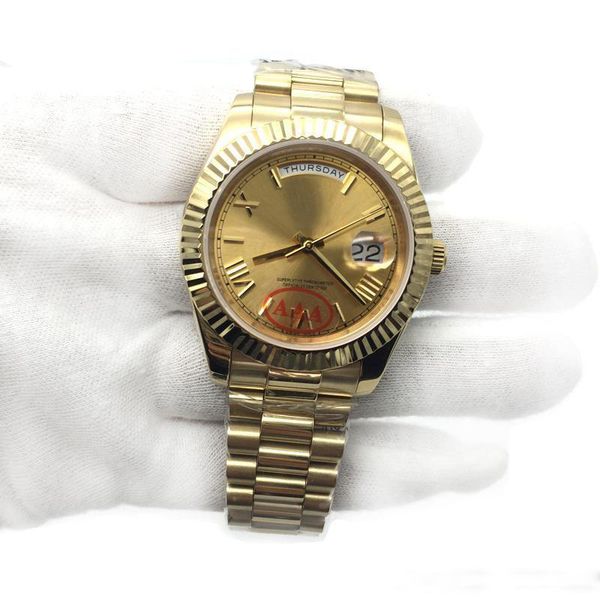 

2019 new 18k gold pre ident daydate apphire cy tal geneva men watche automatic mechanical movement male wri t watche 1