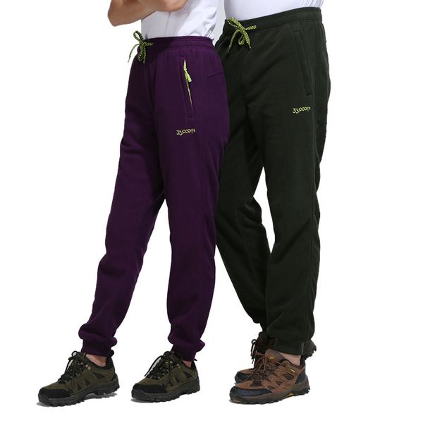 

fleece pants man woman outdoor sport hiking riding climbing warm fleece trouser autumn winter windproof plus velvet thermal pant, Black;green