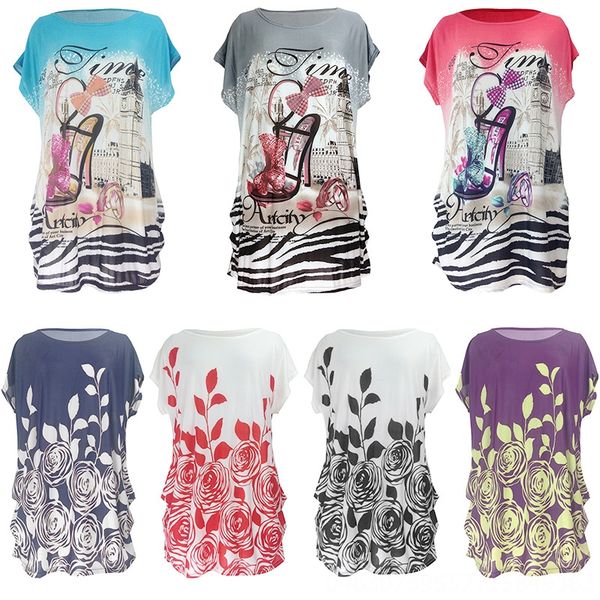 

women's casual round collar short sleeve printed women's t-shirt digital casual round collar short sleeve digital printed t-shirt, White