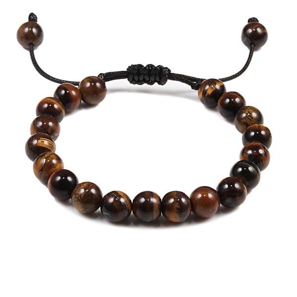 

adjustable lava stone bracelet relax healing energy natural beads for men women bracelet yoga handwoven lucky jewelry, Black