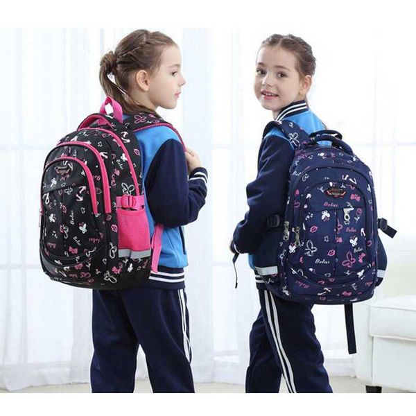 

school backpack girls school backpack nylon floral beautiful shouler bags for kid bags black 17inch butterfly printing