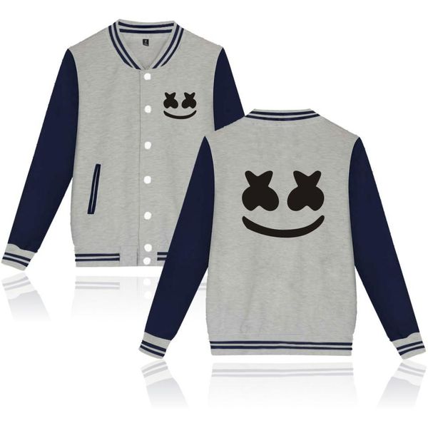 

мужчины s одежда marshmello бейсбол равномерное dj skrille new winter casual пальто бейсбола куртки пальто кардиган lovers uniform повседнев, Black