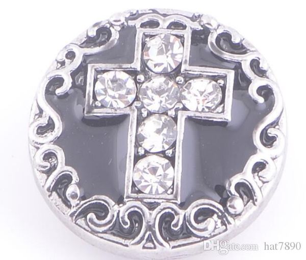 

20pcs lot alloy snap jewelry cross white rhinestone popular snap buttons for 18 20mm snap button jewelry noosa chunks jewelry accessorie