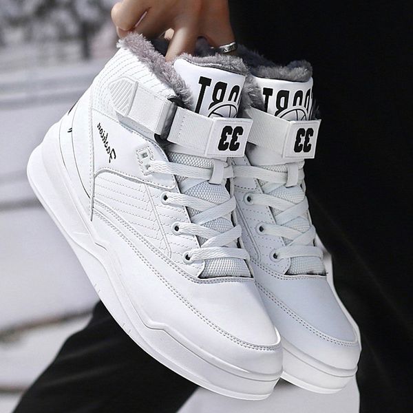 

warm men winter boots quality suede leather men boots fur plush snow winter shoes for outdoor shoes, Black