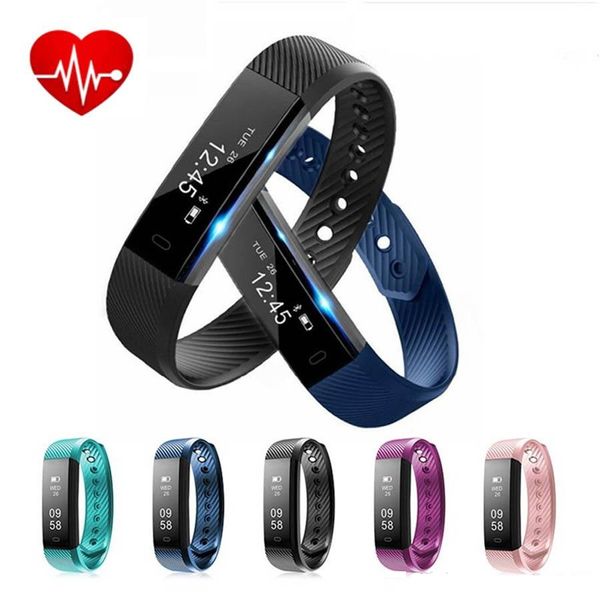 

id115 hr smart wristband bracelet fitness heart rate tracker step counter activity monitor band waterproof wristband for ios android