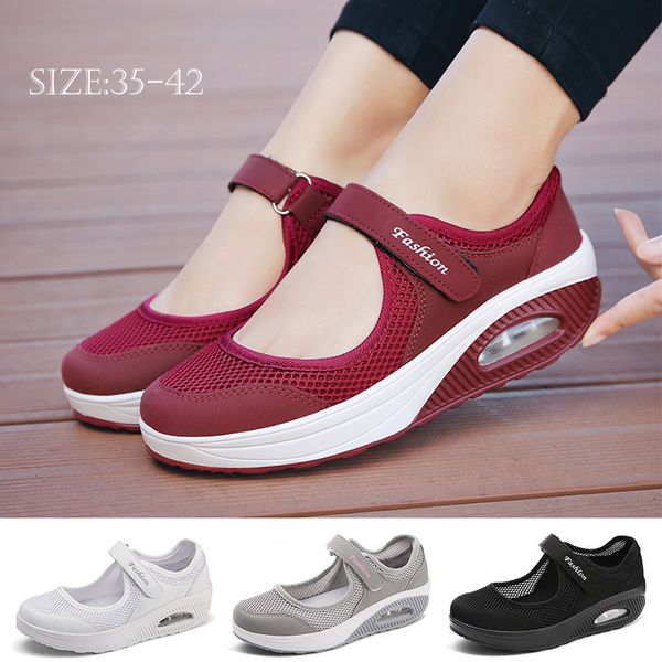 

women's walking shoes lightweight mesh breathable fashion casual shoes air cushion flat