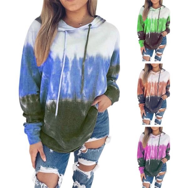 

2019 women simple pullover sweatshirt long sleeve cute gradient print casual loose female hoodies, Black