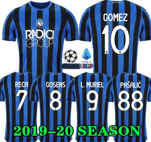 

19 20 atalanta soccer jerseys muriel 2019 2020 atalanta bc maglia da calcio duvan football shirt ilicic jersey pasalic gomez, Black;yellow