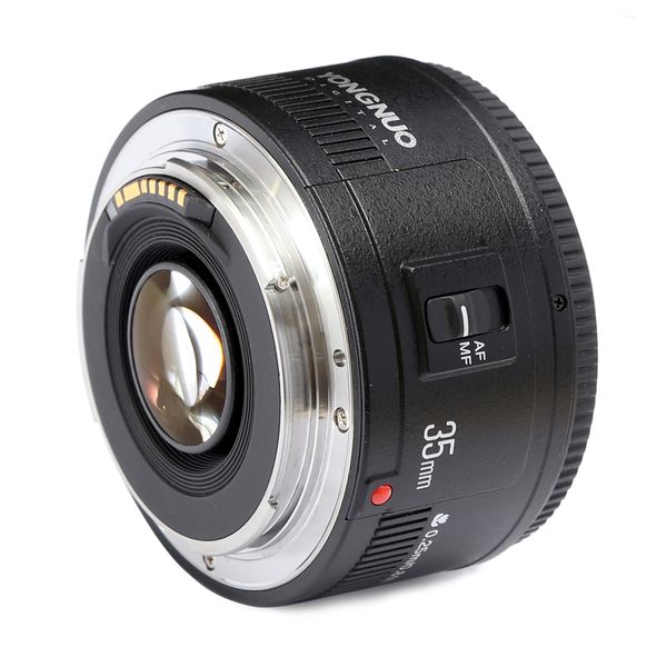 Freeshipping Obiettivo 35mm Obiettivo YN35mm F2 Obiettivo 1: 2 AF / MF Obiettivo grandangolare fisso / Prime con messa a fuoco automatica per Canon EF Mount EOS Camera 600D 650D