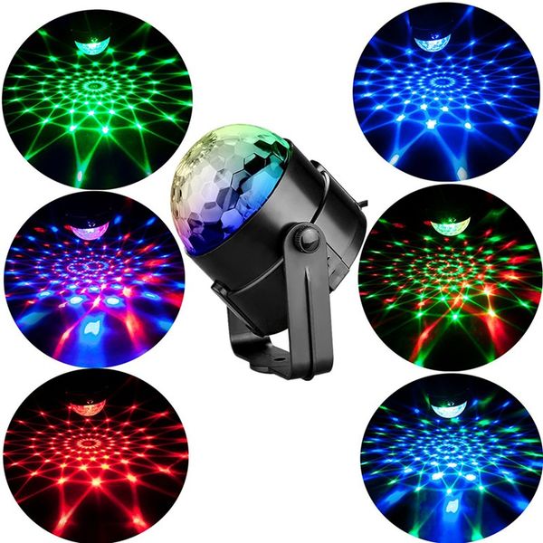 

umlight1688 sound activated rotating disco ball party lights strobe light 3w rgb led stage lights for christmas home ktv xmas wedding show