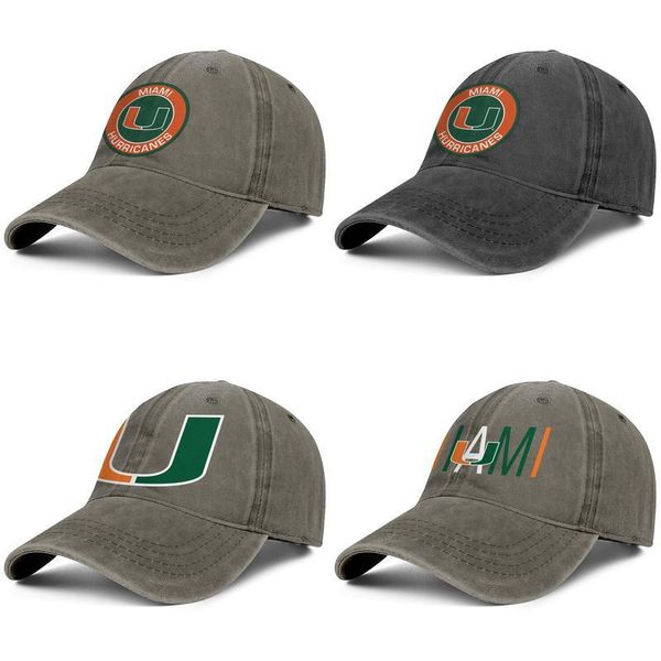 

miami hurricanes football logo denim baseball cap custom sports hats round logo marble print old, Blue;gray