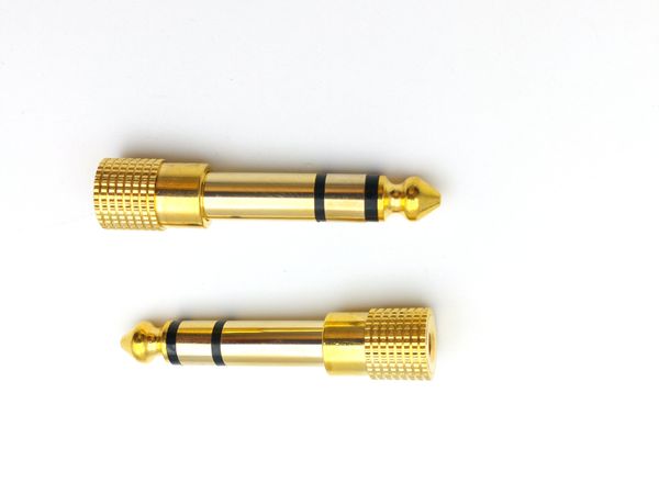 Adaptador de áudio plugue de ouro 50pcs TRS 1/4 