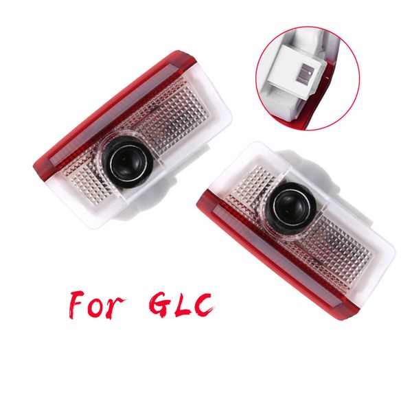 

2pcs led car door welcome light laser projector logo ghost shadow lamp for x253 c253 glc 200 260 300 accessories