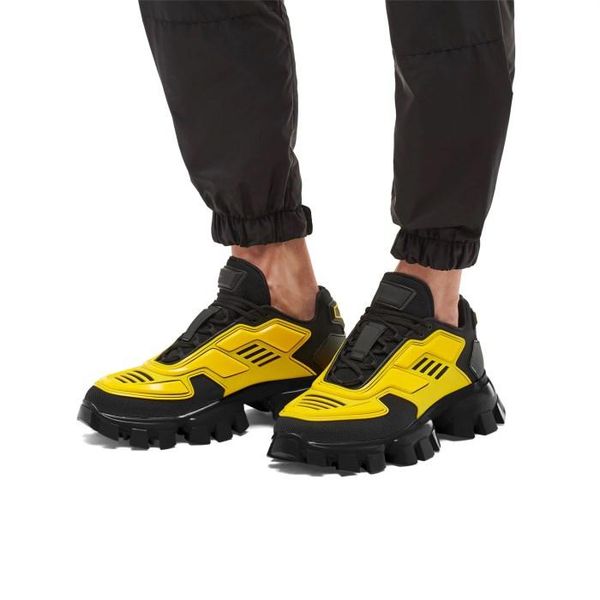 

latest collection mens cloudbust thunder knit sneakers, fabric eyestay oversized trainers men hiking boots in blue yellow black size 38-44