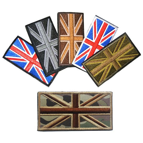 Bandeira Nacional Reino Unido do Emblema Grã-Bretanha Bordado Bordado Patch Hook Loop Exército Crachá 3D Tático Distintivos Militares Táticos