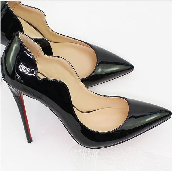 

patent leather pigalle heels women wedding shoes pointed toe fine heels woman red black, high heels purple, sheepskin 35-44