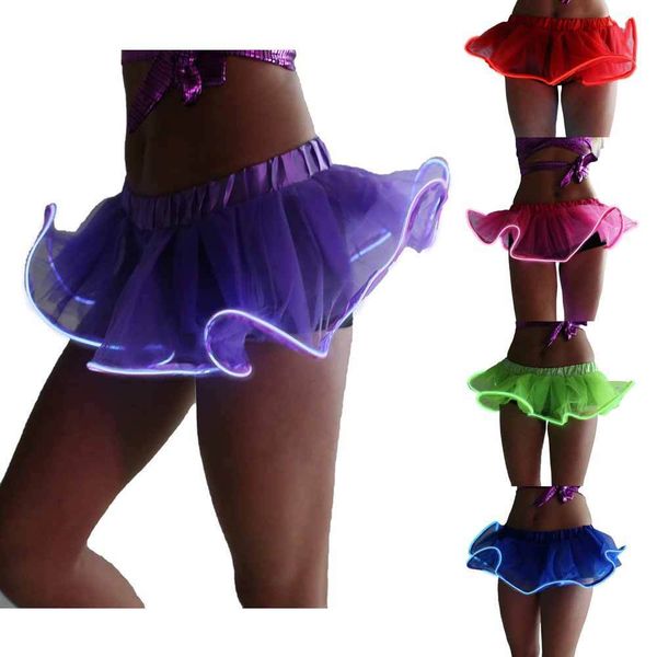 

осветите пачку gogo танцы el wire аксессуар одежда юбка rave gear 6 цветов, Black