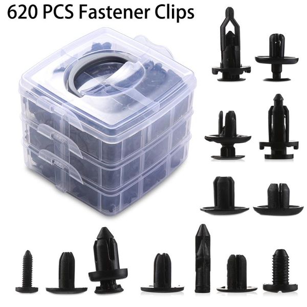 

620/435 pcs fastener clips mixed car fasteners door trim panel auto bumper rivet retainer push engine cover fender with box