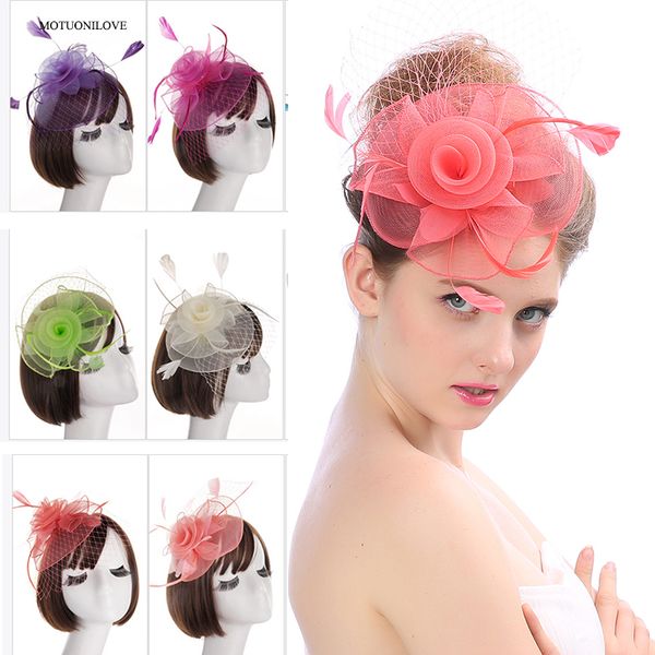 

chapeau femme mariage bridal hats with clip feather gauze wedding accessories womens hats for special formal party occasion