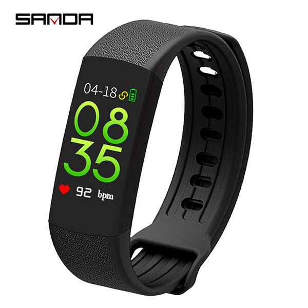 

sanda watch women business sports ladies bracelet smart watches multi-function heart rate blood pressure sleep monitoring health, Slivery;brown