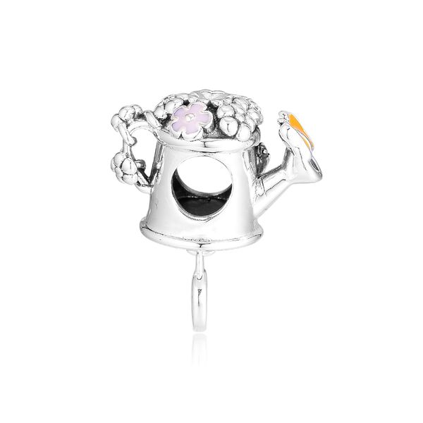 

blooming watering can charm for original bracelets sterling silver jewelry beads for jewelry making fashion woman beads, Black