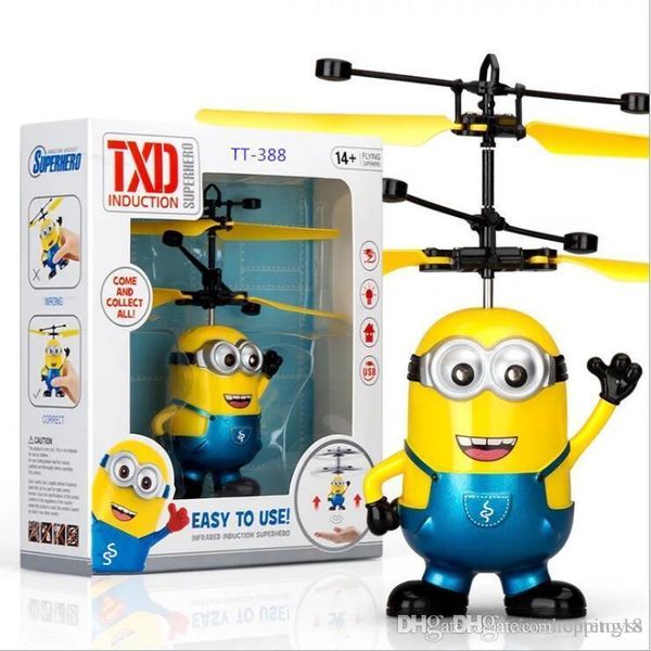 

good rc helicopter drone kids toys flying ball aircraft led flashing light up toy induction electric sensor for children t81