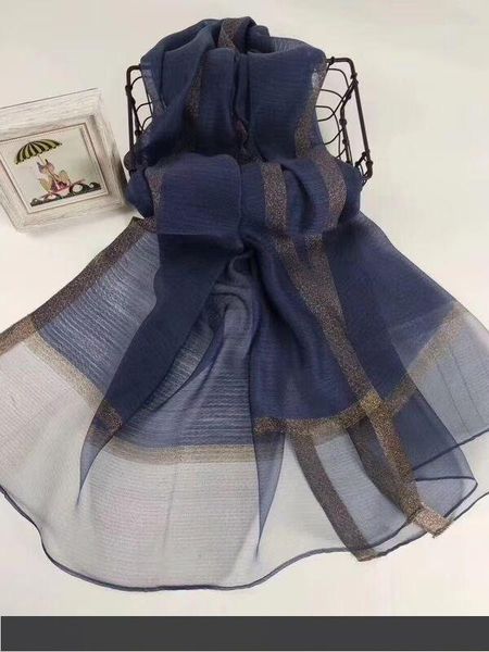 

идеальный 2019 новый дизайн высокое качество 100% шелк шелковицы мода женщины шарф шали 11 цветов размер 180x70cm, Blue;gray