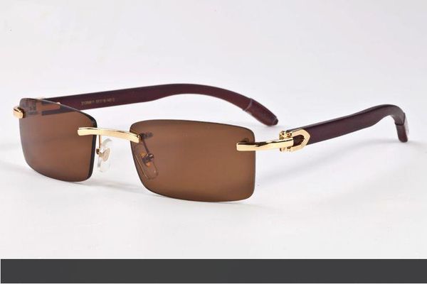 

известный бренд мужские очки без оправы белые деревянные бамбуковые ножки рог буйвола натуральные солнцезащитные очки occhiali lunettes de s, White;black