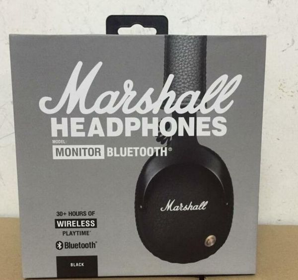 

great gift marshall monitor bluetooth headphones with mic deep bass dj hifi headset professional studio noise cancelling headphones